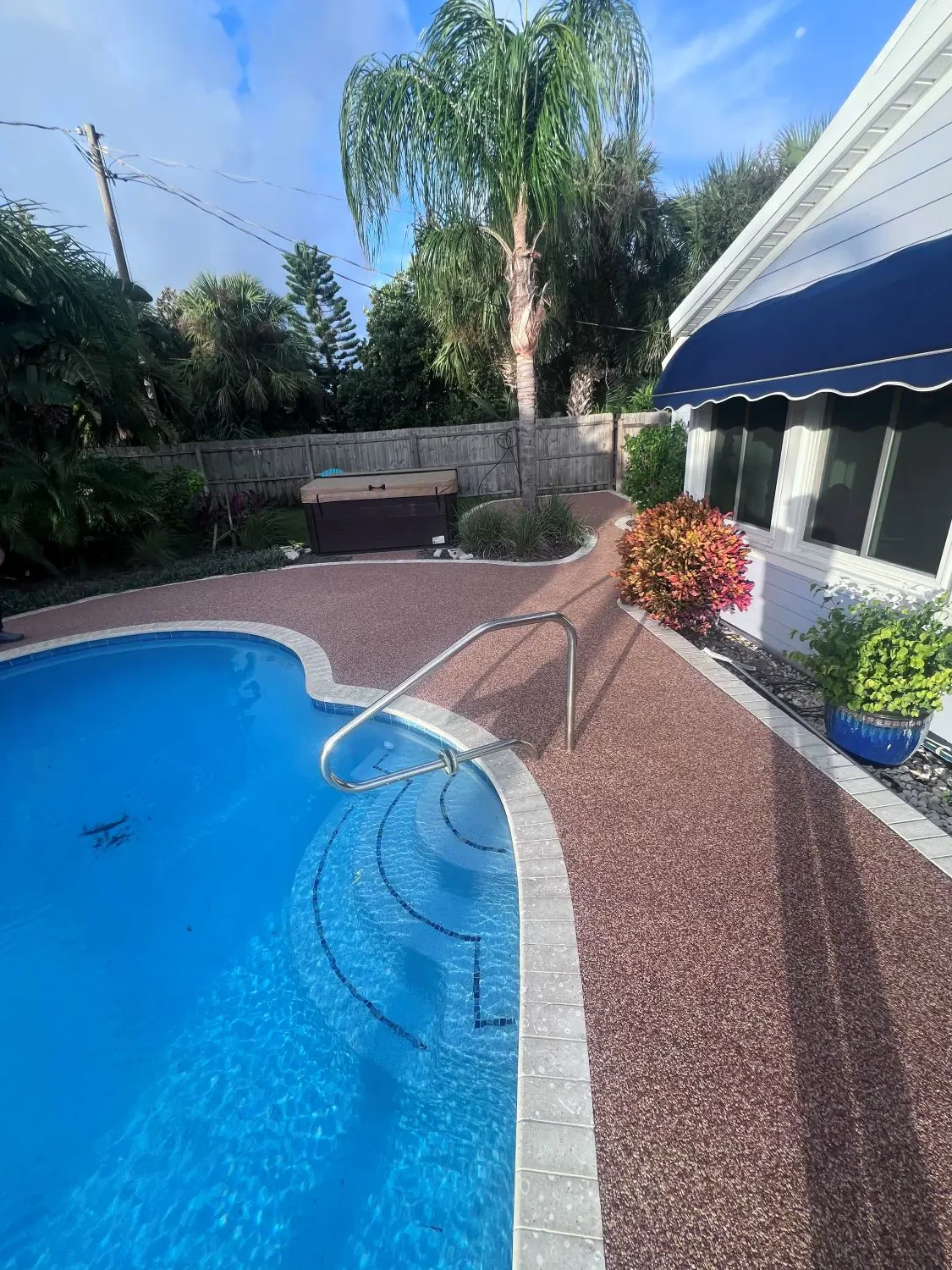 Resin bound surfacing installation in Ormond Beach Florida